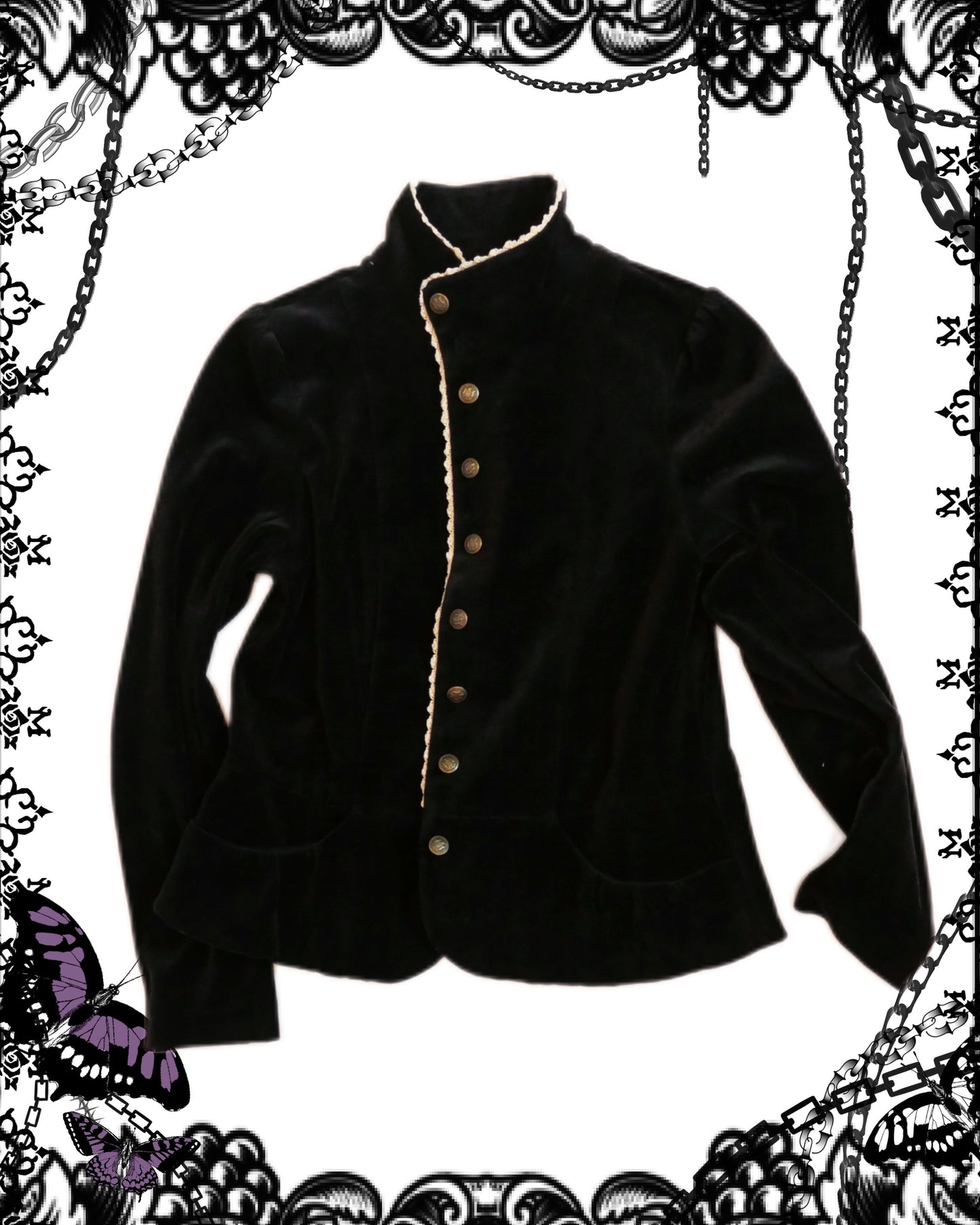 Franche Lippee Velvet Button Up