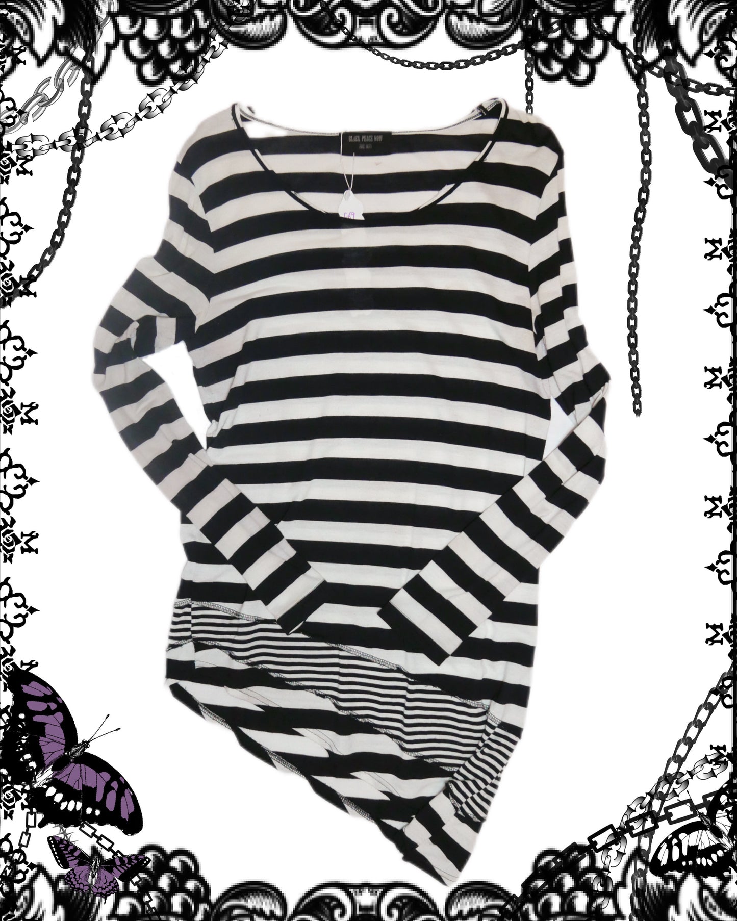 Black Peace Now Stripe Long Sleeve Shirt