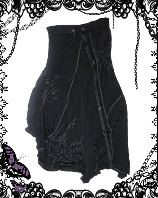 OZZ Croce Black Multi Layer Maxi Skirt