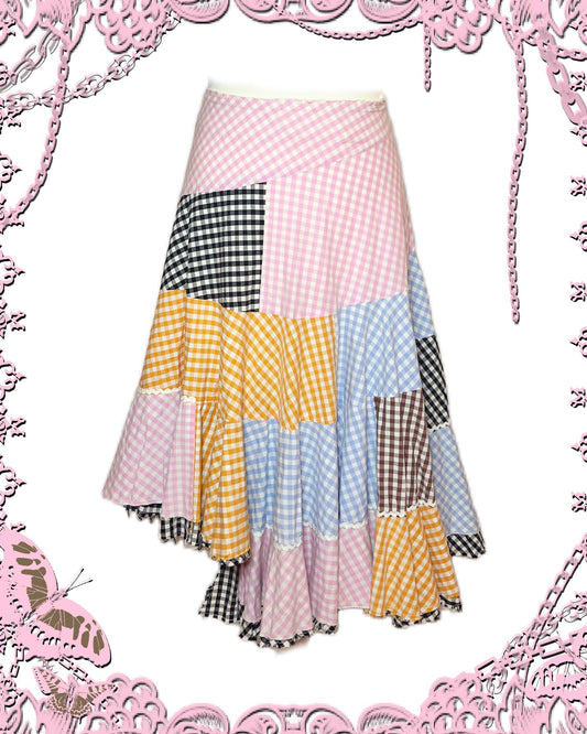 Comme des Garcons Plaid Patch Midi Skirt