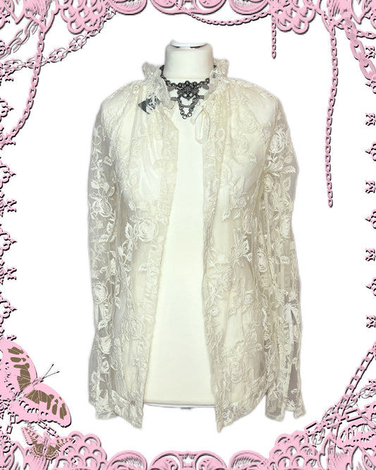 Ann Demeulemeester White Lace Long Sleeve Shirt