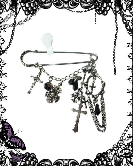 Black Peace Now Layer Brooch Pin