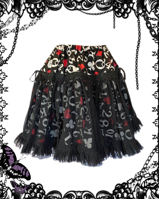 Algonquins Letter Print Mesh Layer Skirt