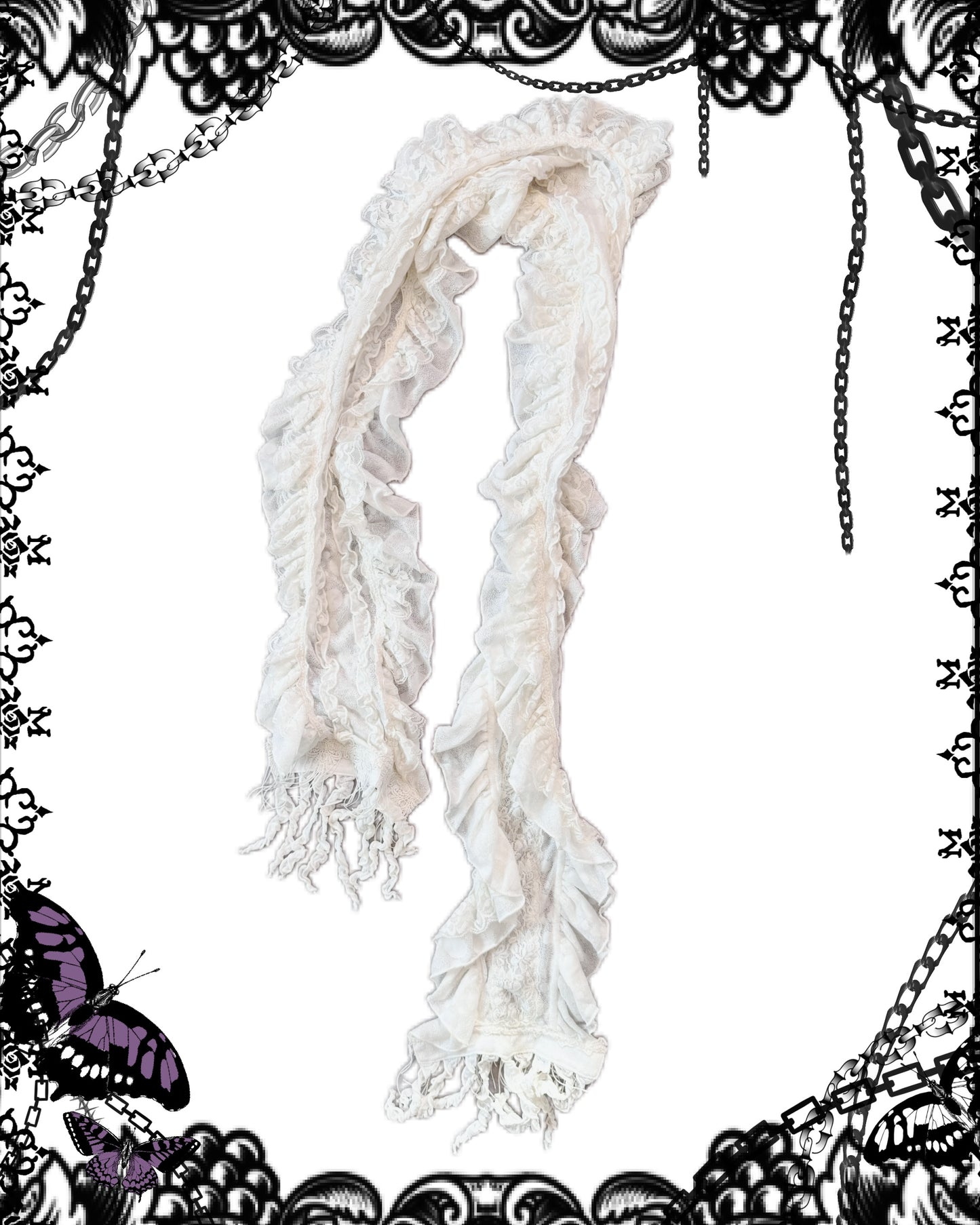 OZZ ON Rozen Kavalier Ruffle Scarf