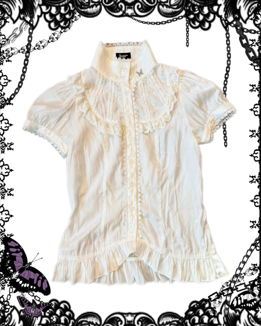 Sheglit Ruffle Short-Sleeves Button Up