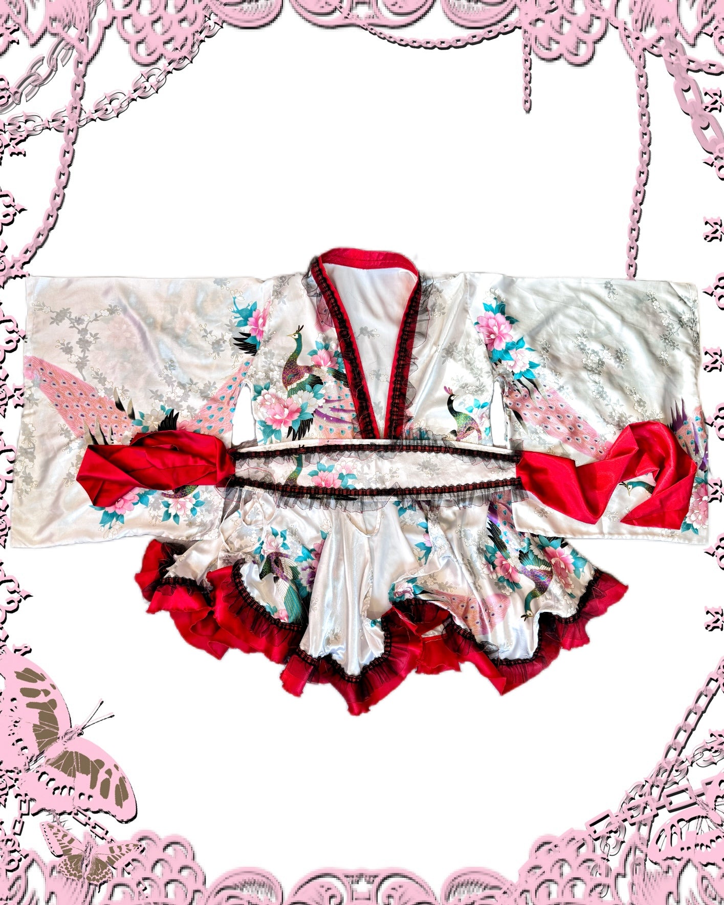 Peacock Print Yukata Costume