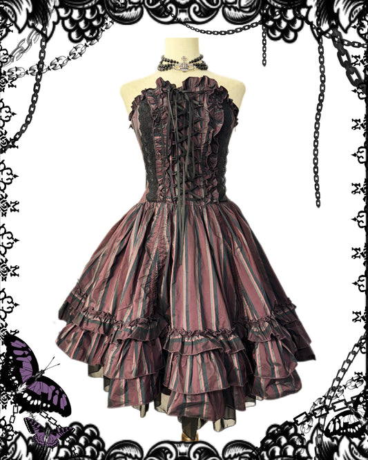 Atelier Pierrot Stripe Lace-Up Dress