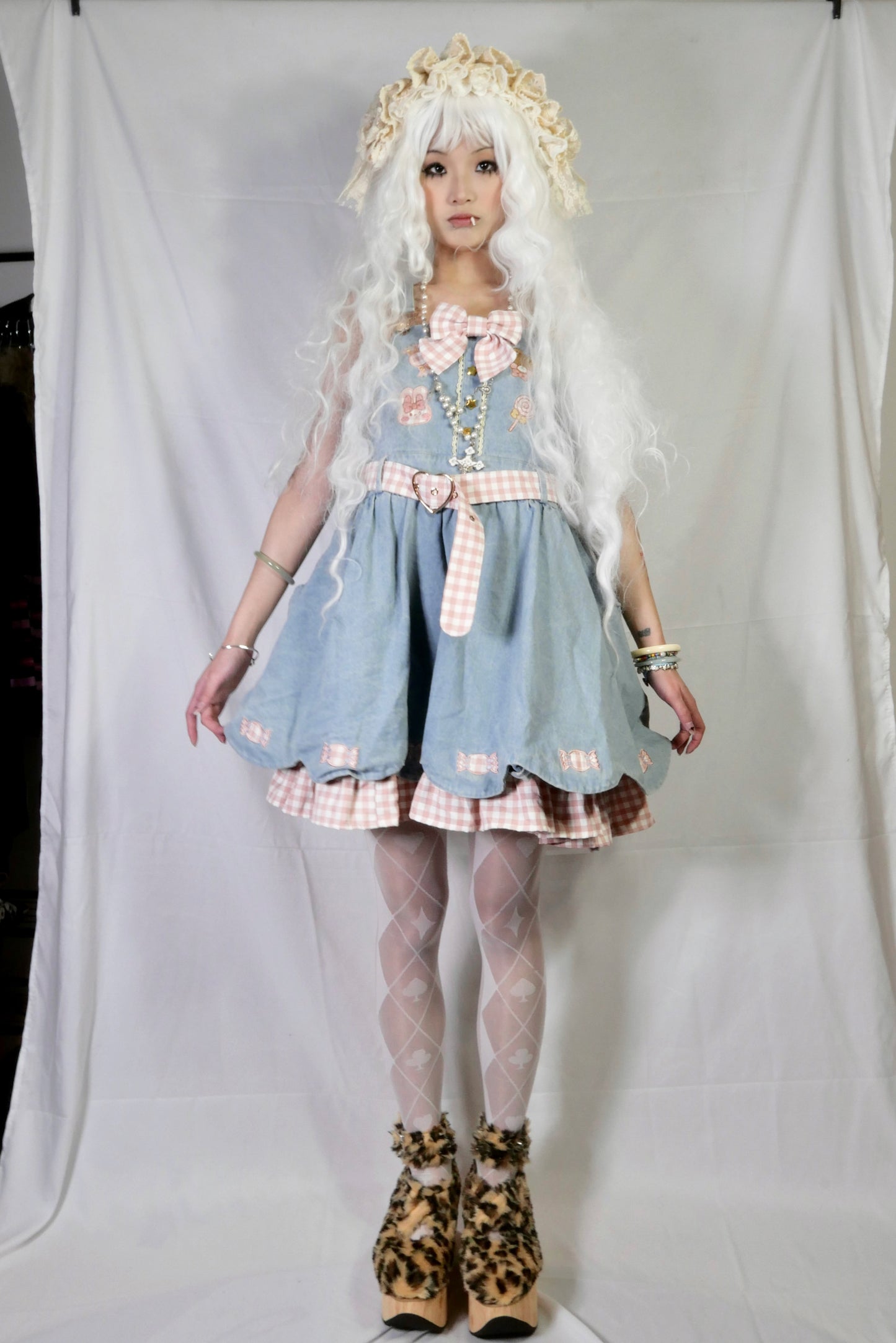 To Alice Denim Plaid JSK