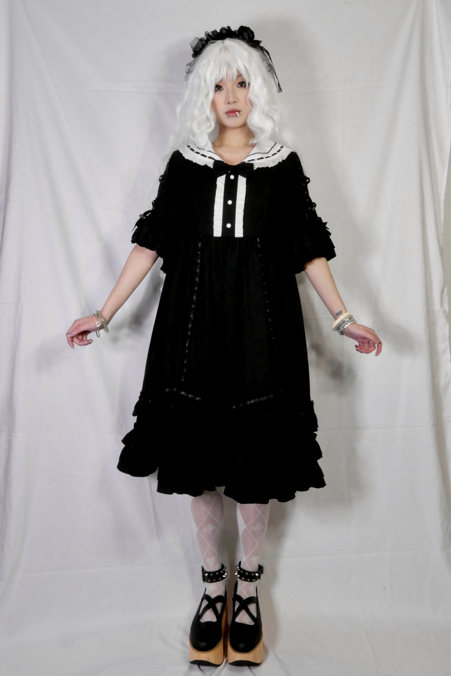 Eieyomi Black Ruffle Dress