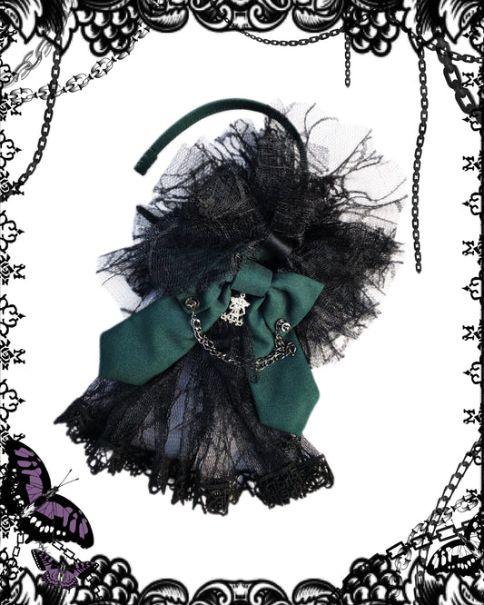 Angelic Pretty Black Lace Bow Headband