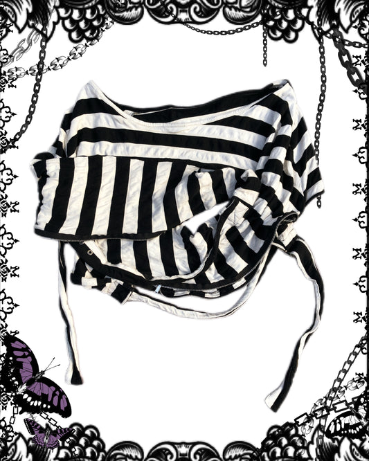 alice auaa Stripe Bondage Crop Top