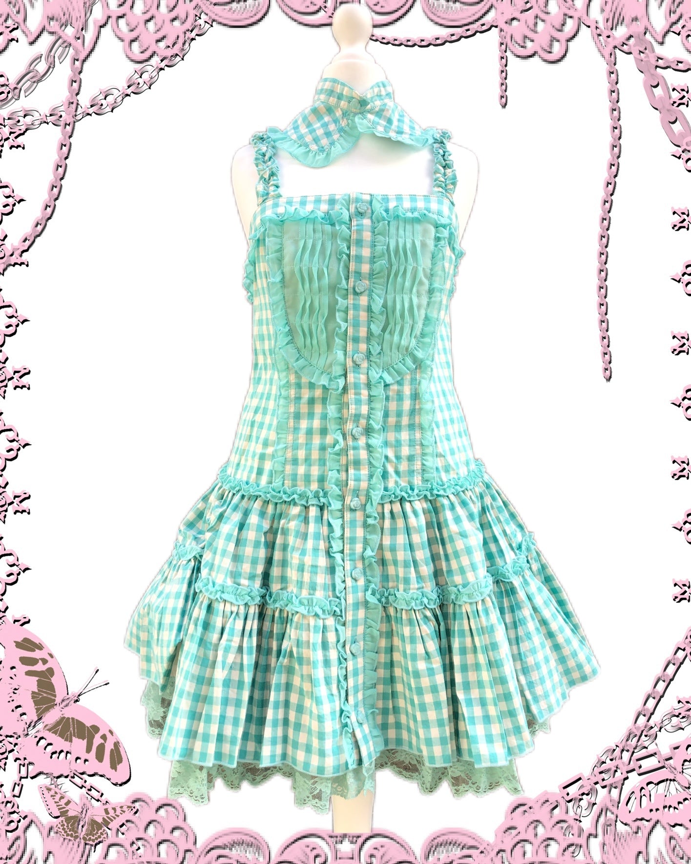 Algonquins Mint Plaid JSK and Collar