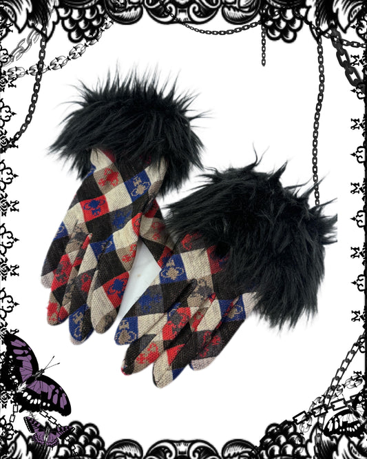 Vivienne Westwood Fur Plaid Gloves