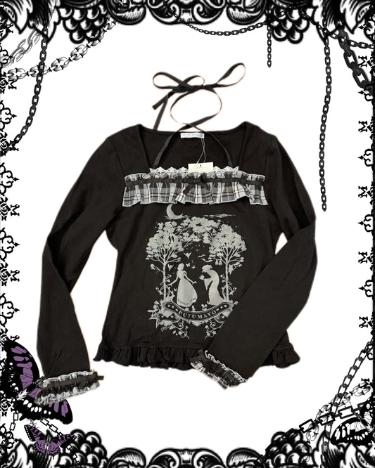 Putumayo Graphic Print Ruffle Long-Sleeves Top