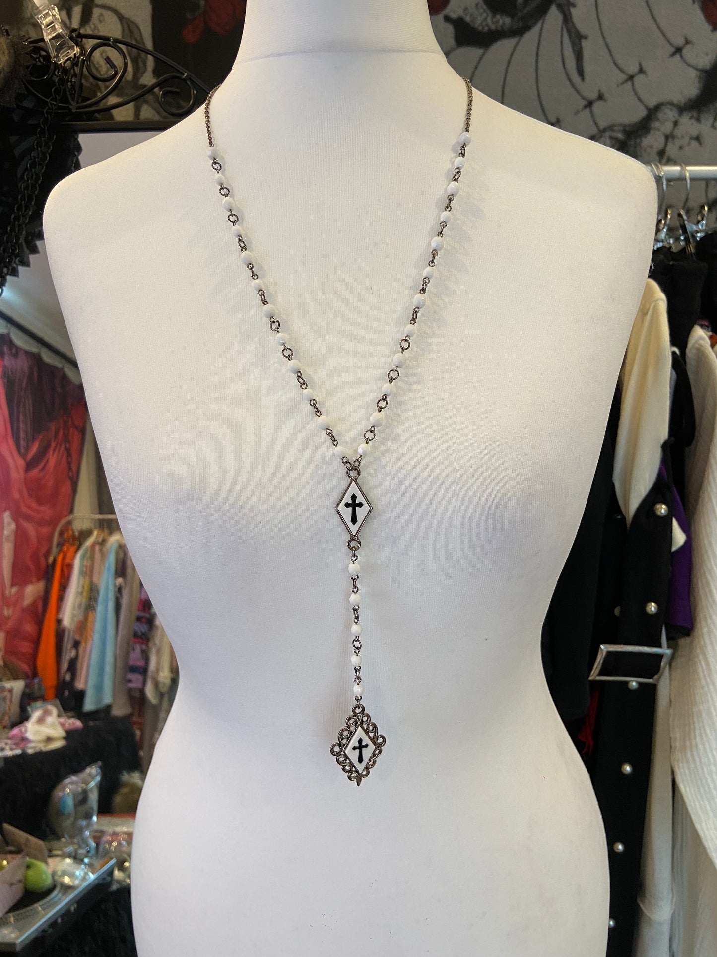 Sheglit Diamond Shape Cross Necklace