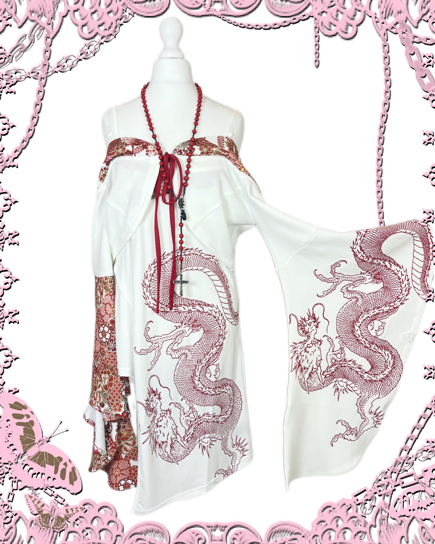 Qutie Frash Red Floral Kimono 5P Set