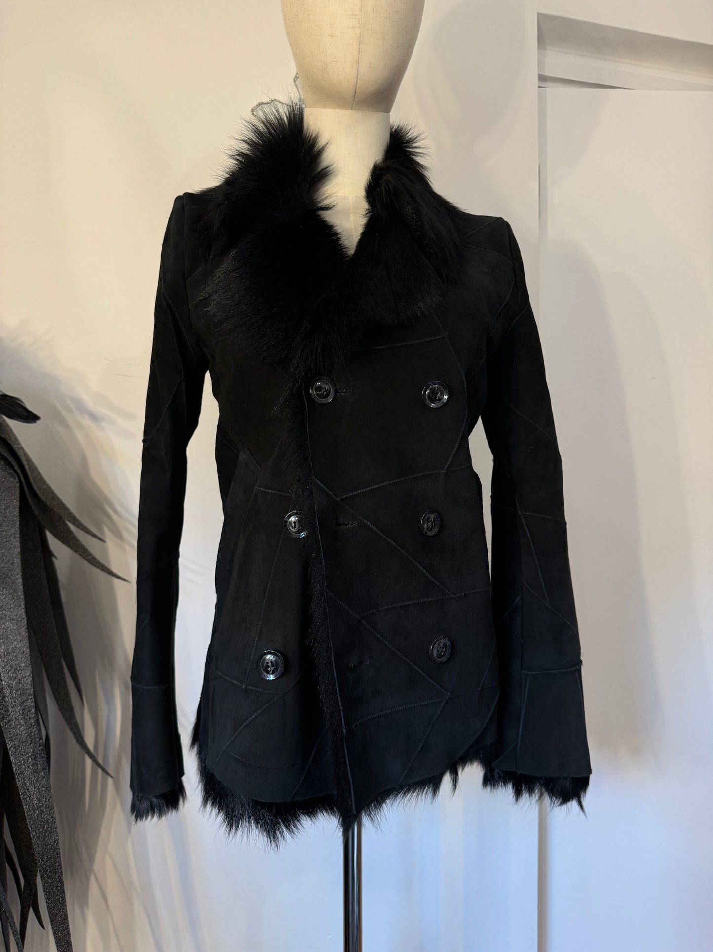 Fuga Double-breasted Fur Collar Jacket