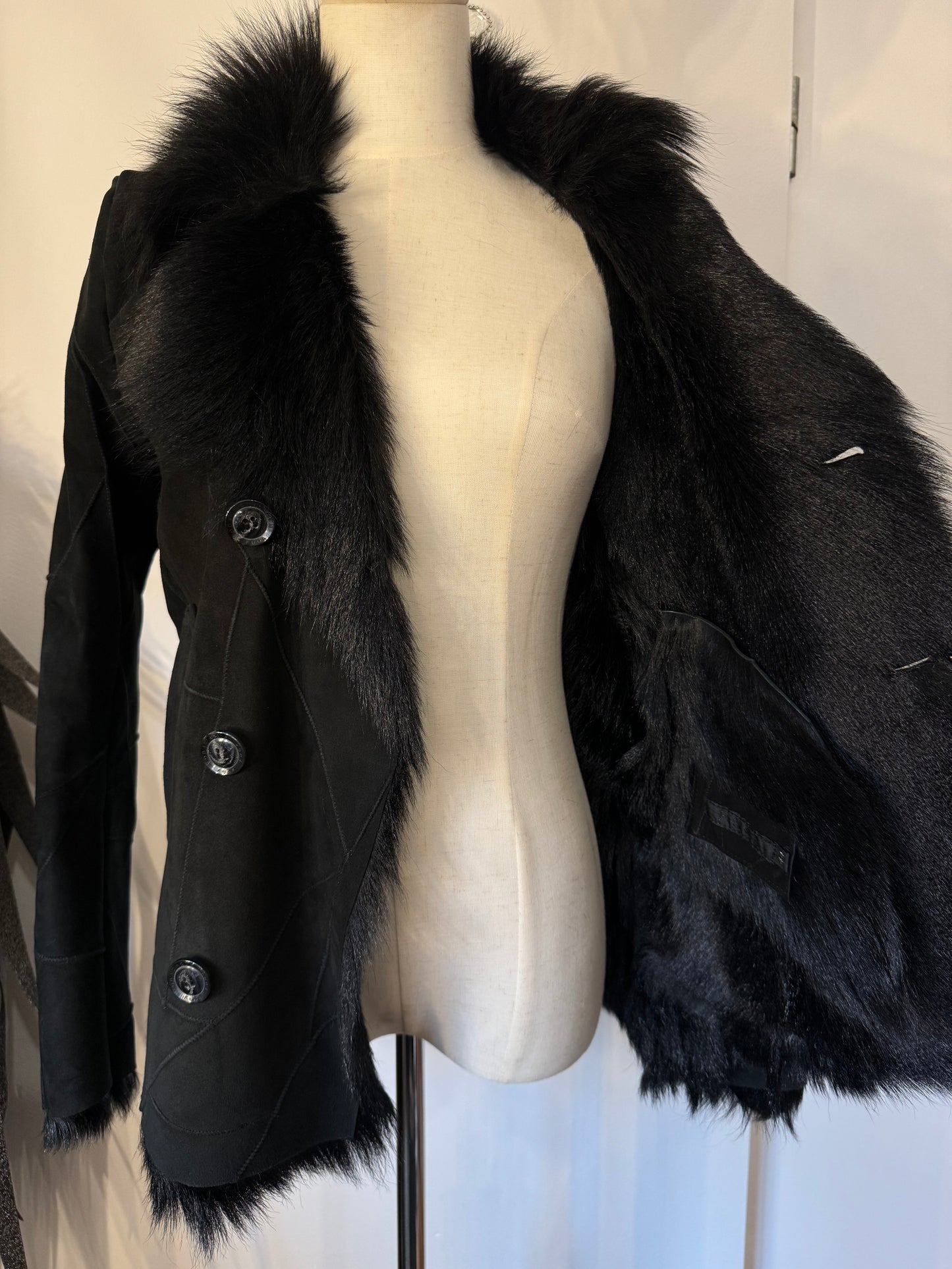 Fuga Double-breasted Fur Collar Jacket