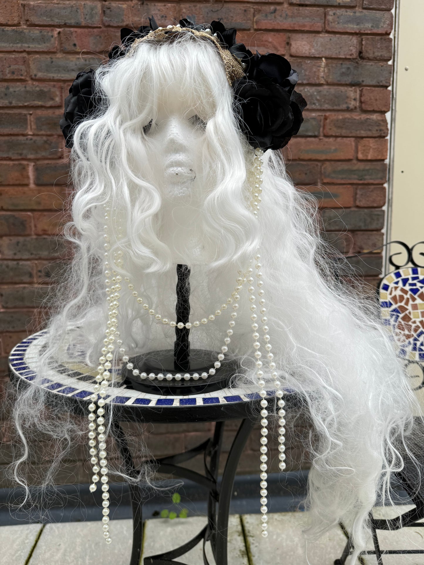 Triple Fortune Rose and Pearl Headband