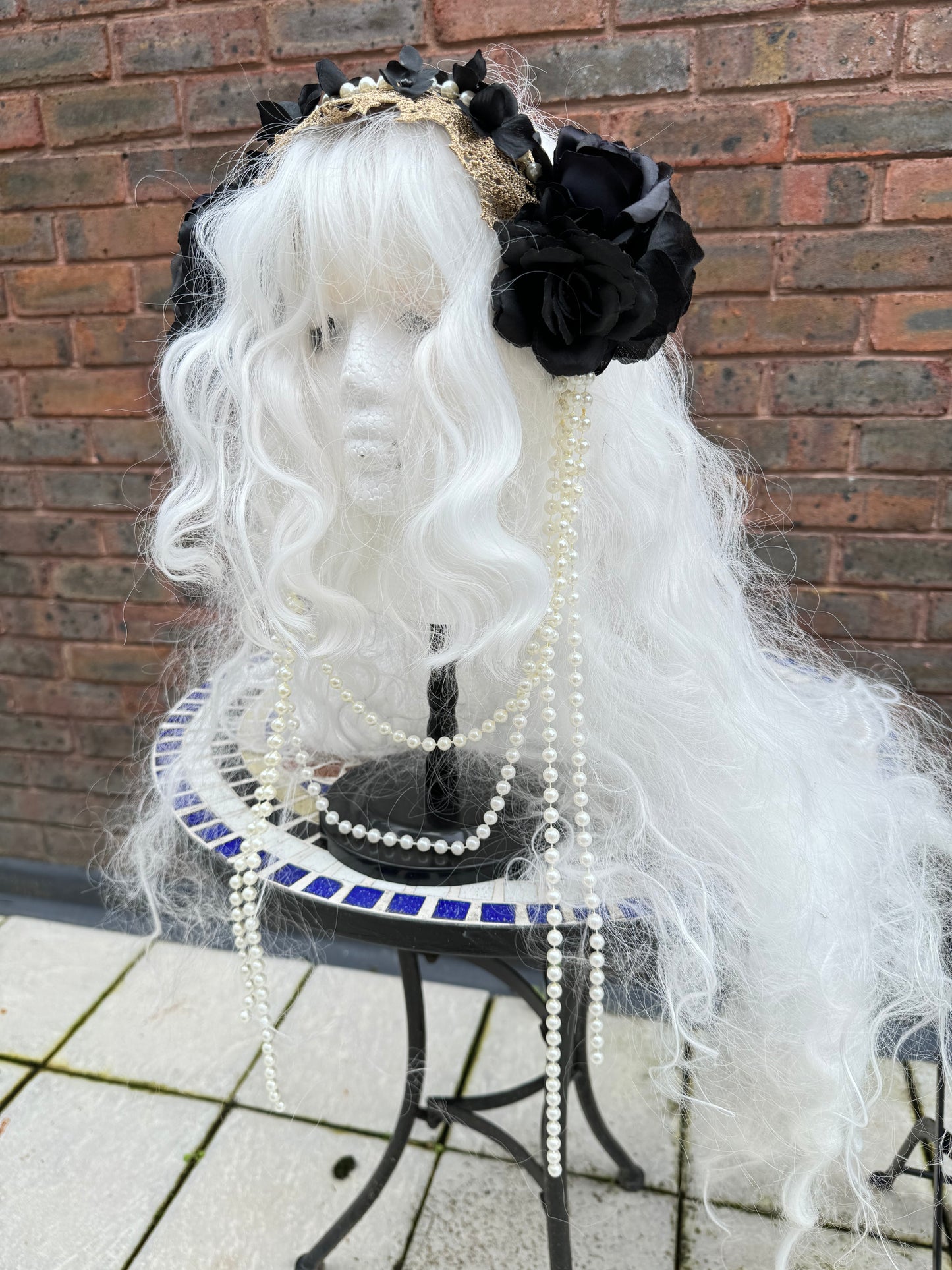 Triple Fortune Rose and Pearl Headband