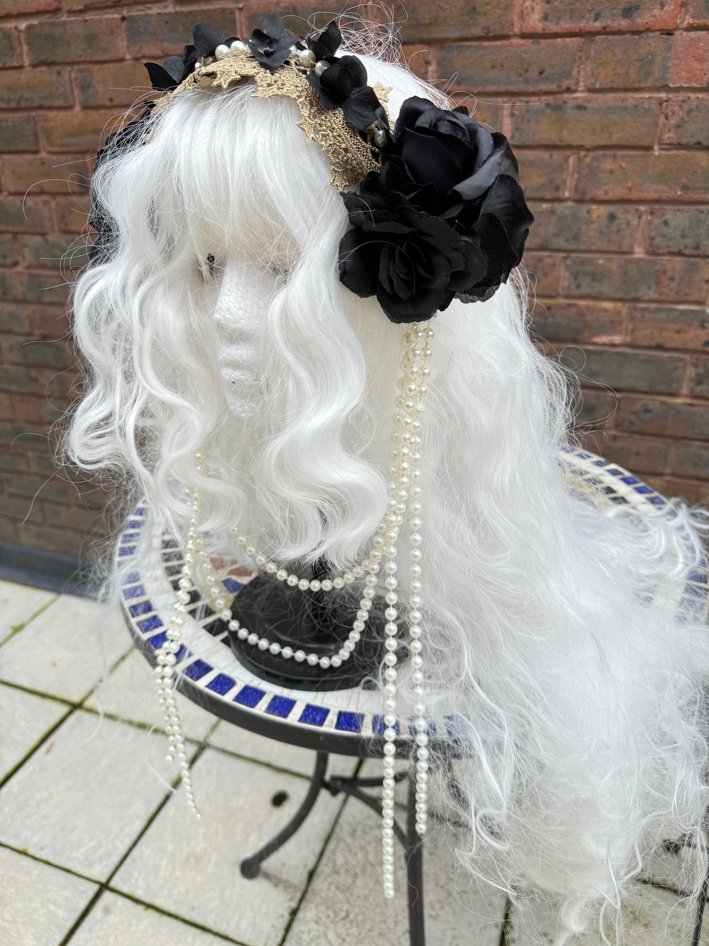 Triple Fortune Rose and Pearl Headband