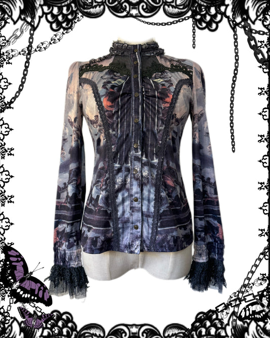 OZZ ON Painting Print Lace Top