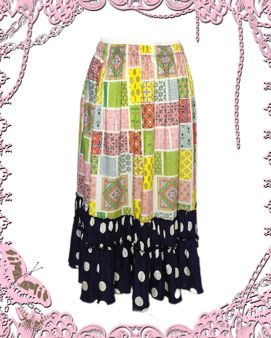 Comme des Garcons Print Ruffle Midi Skirt