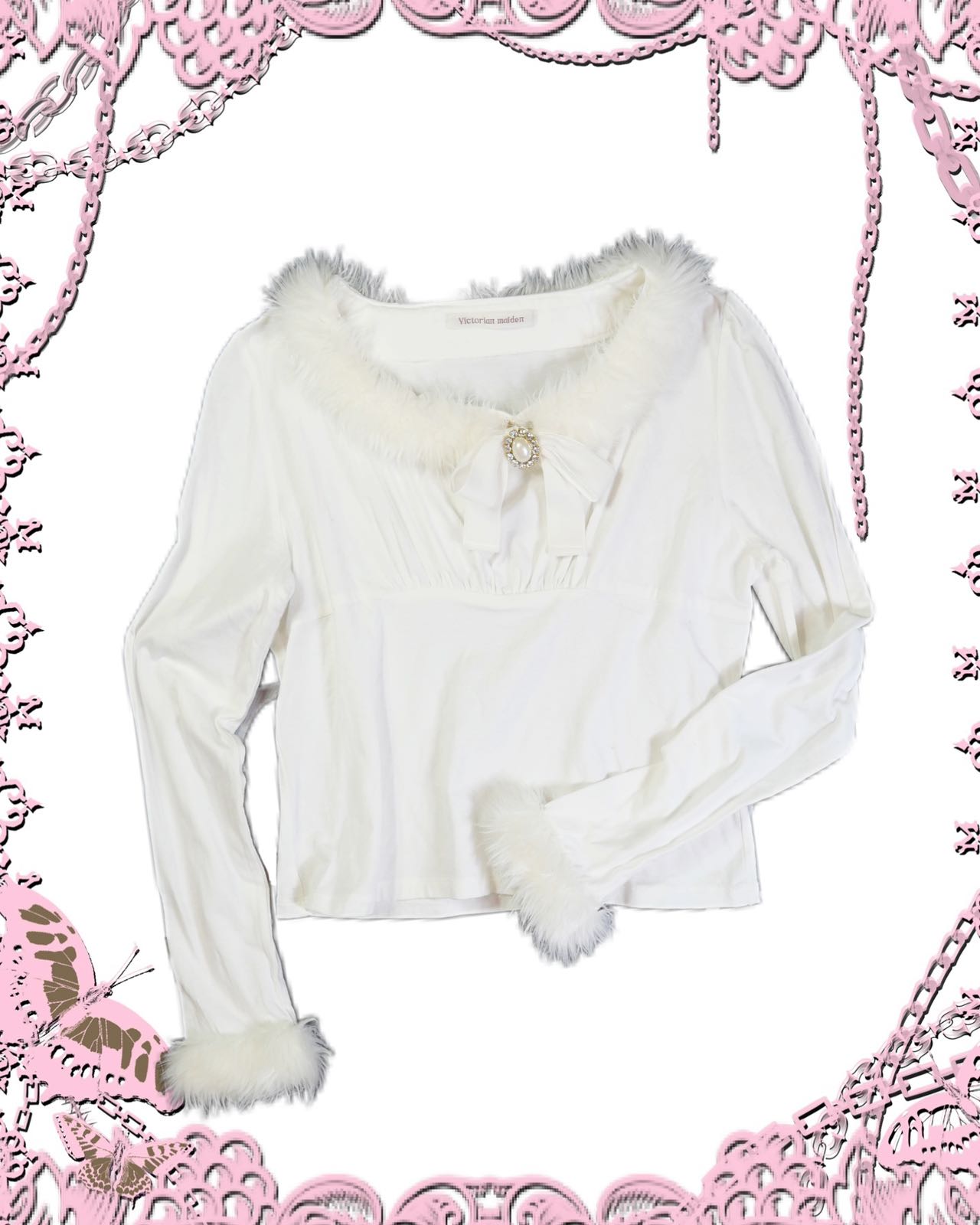Victorian Maiden Fur Collar Top