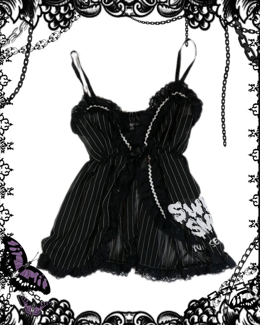 Sexpot Revenge Stripe Lace Tank Top