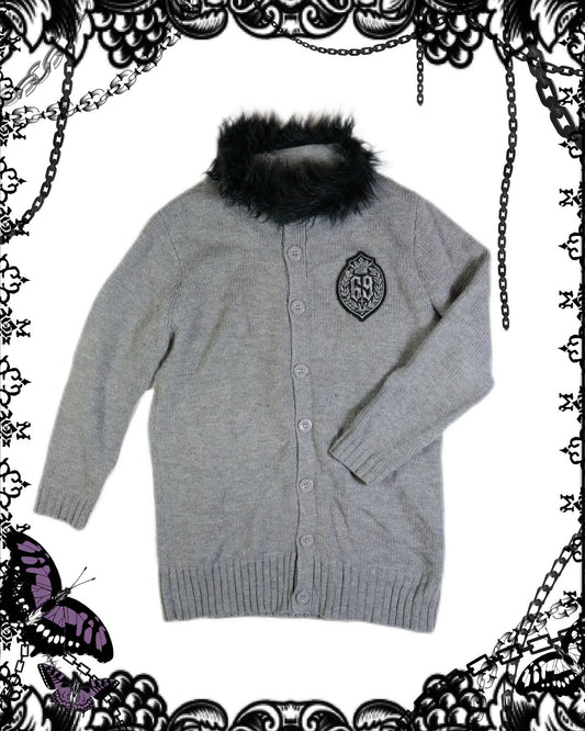 Algonquins Fur Collar Button Up Cardigan