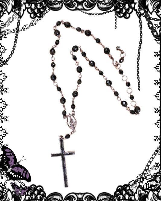 Sheglit Black Jewel Cross Necklace