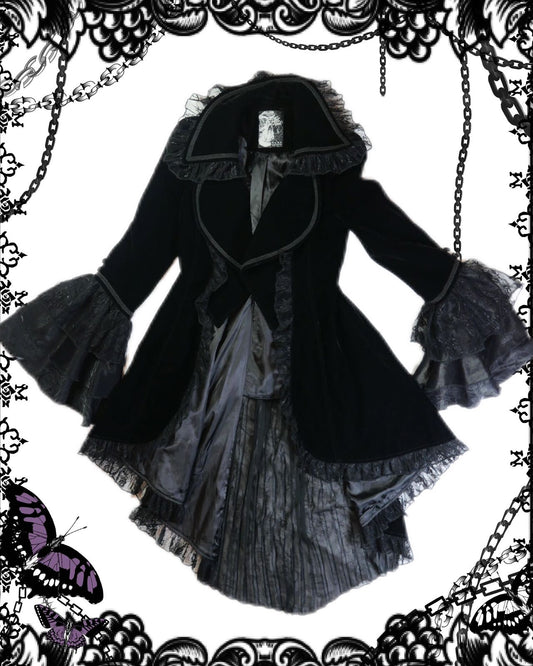 Punk Rave Multi-Layers Velvet Lace Coat