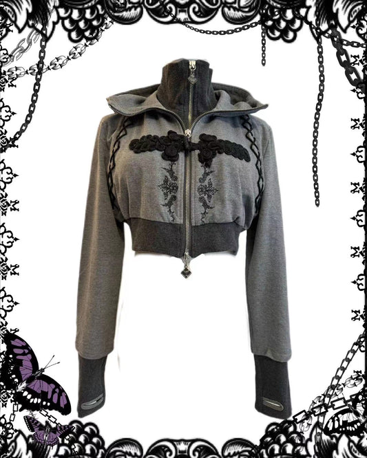 OZZ ON Knot Buckle Crop Hoodie