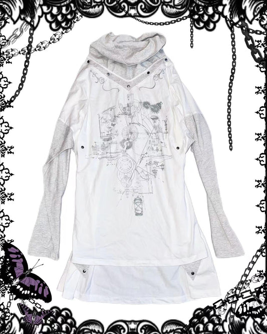 OZZ ON Gear Print High-Neck Top