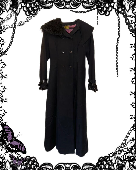 alice auaa Buckle Jacket Dress with Fur Hood