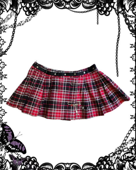 h.Naoto Low-Waist Plaid Skirt