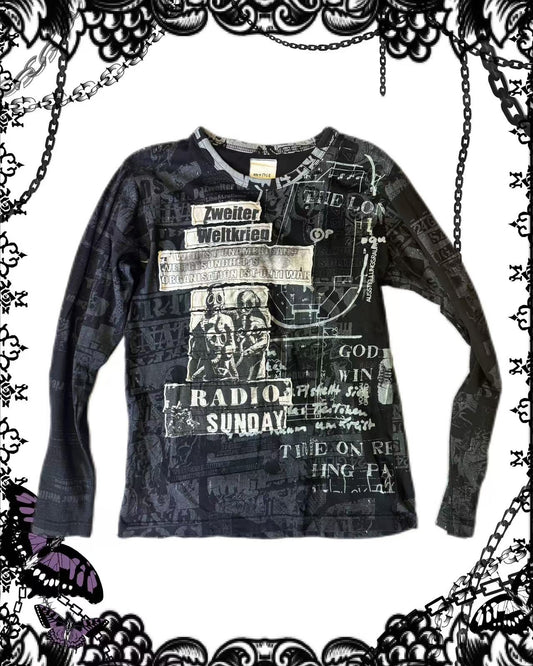 h.Naoto Print and Patch Top