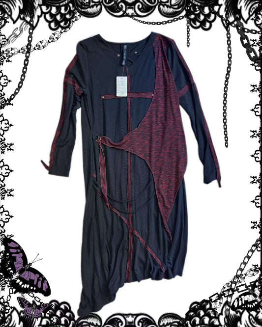 h.Naoto Cross Draped Dress