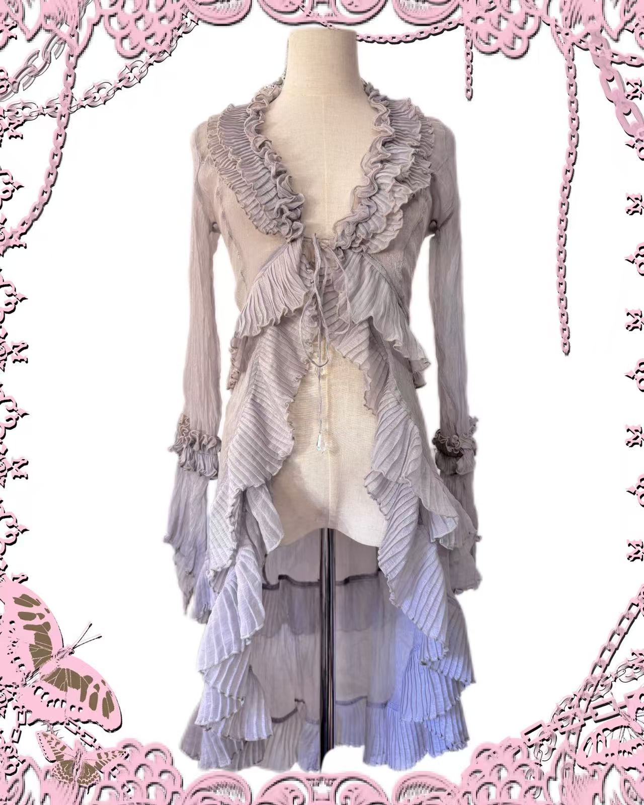 OZZ ON Lavender Ruffle Blouse