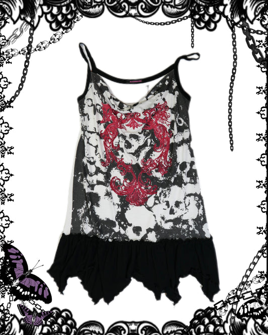 Algonquins Skull Print Tank Top Dress