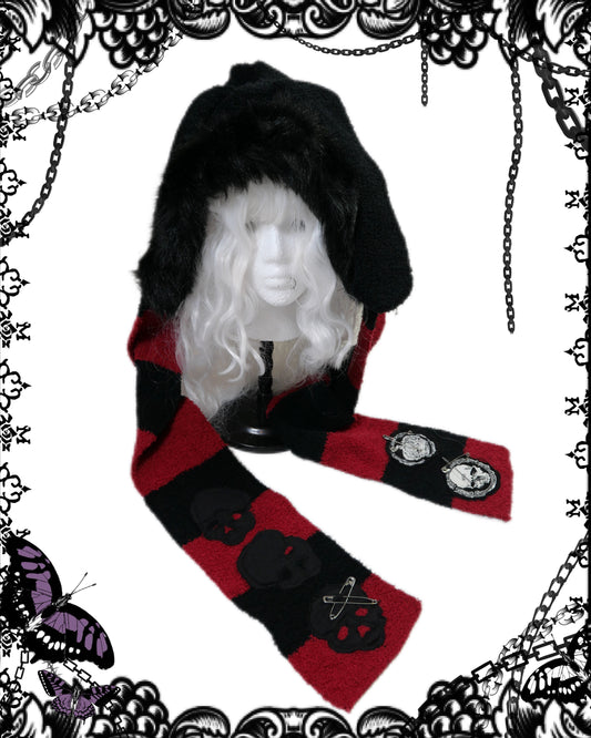 Mad Punks Stripe Hooded Scarf