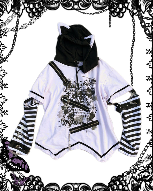 Hell Cat Punks Destructive Cat Ears Hoodle