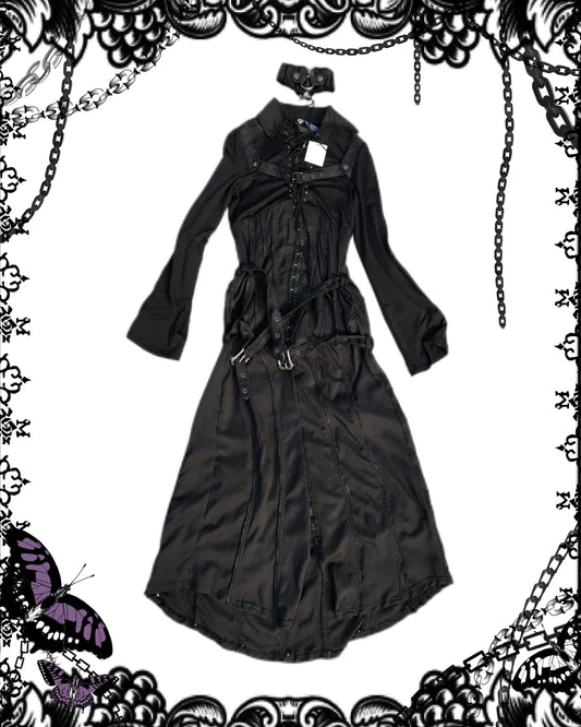 OZZ ON Strap Maxi Dress Coat with Choker