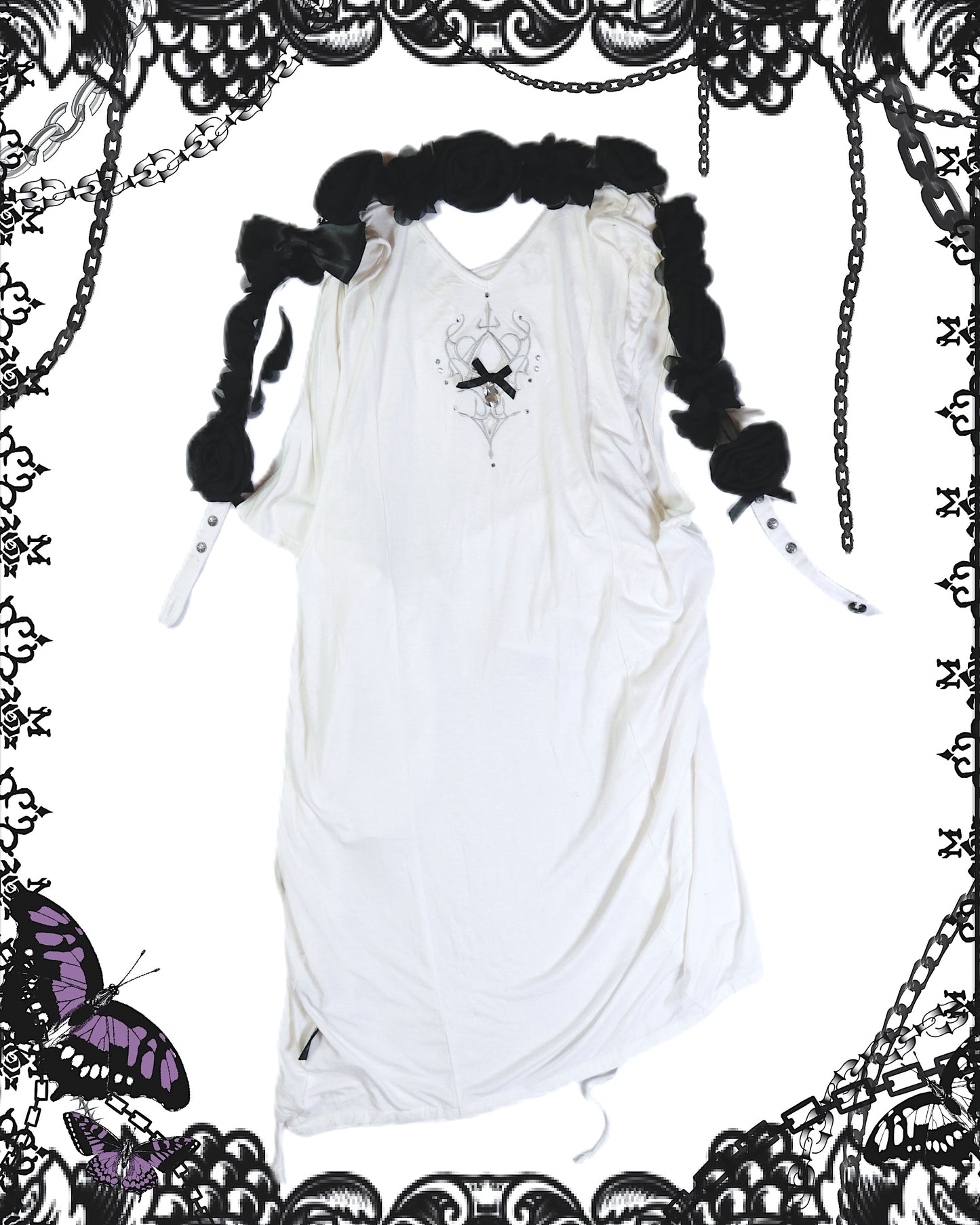 OZZ Croce Rose Scarf Ruffle Vest