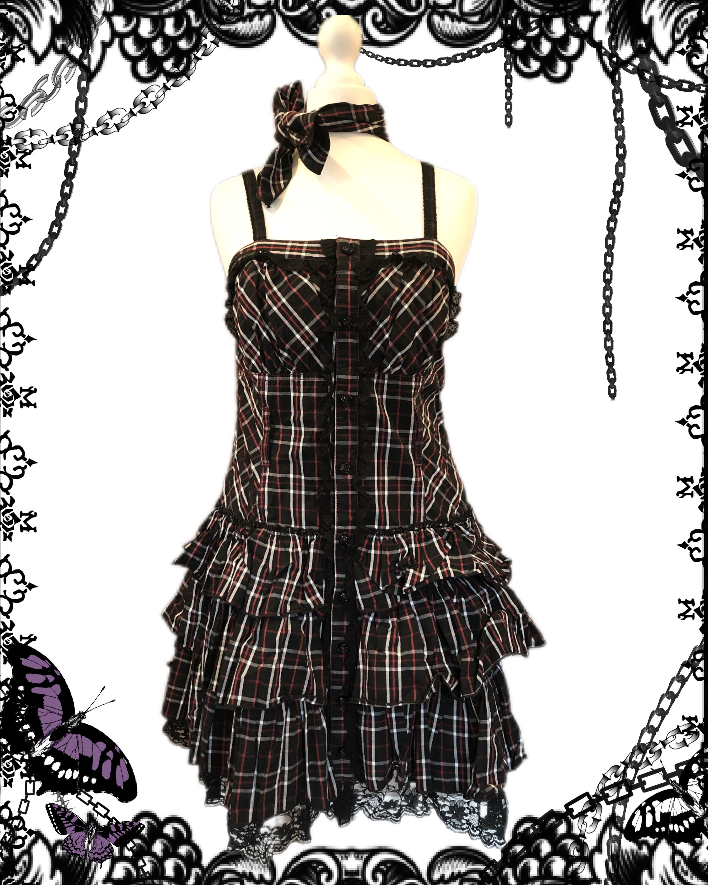 Algonquins Plaid Ruffle Tank Top Dress – cucurucu