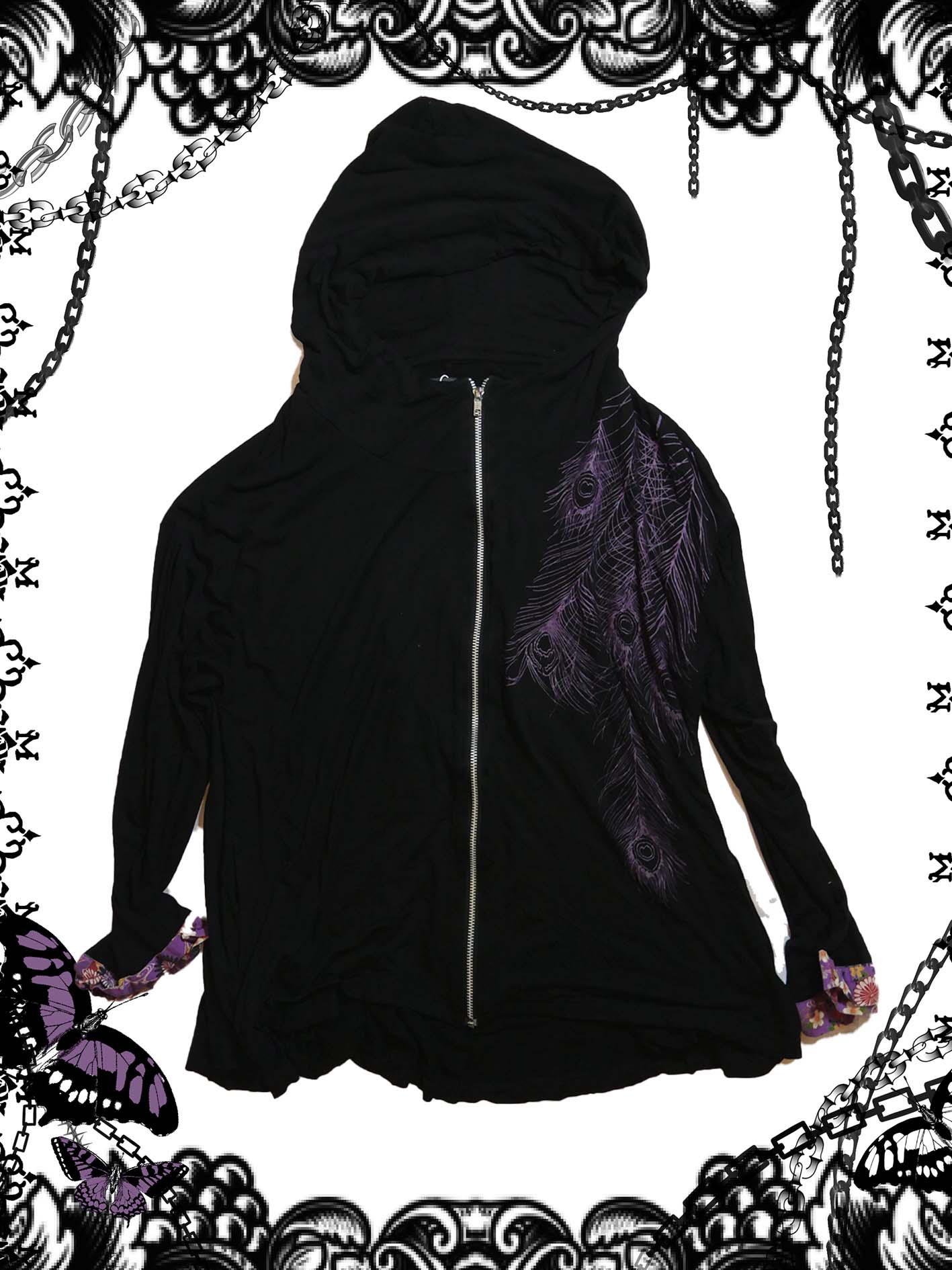 gouk Feather Print Hoodie