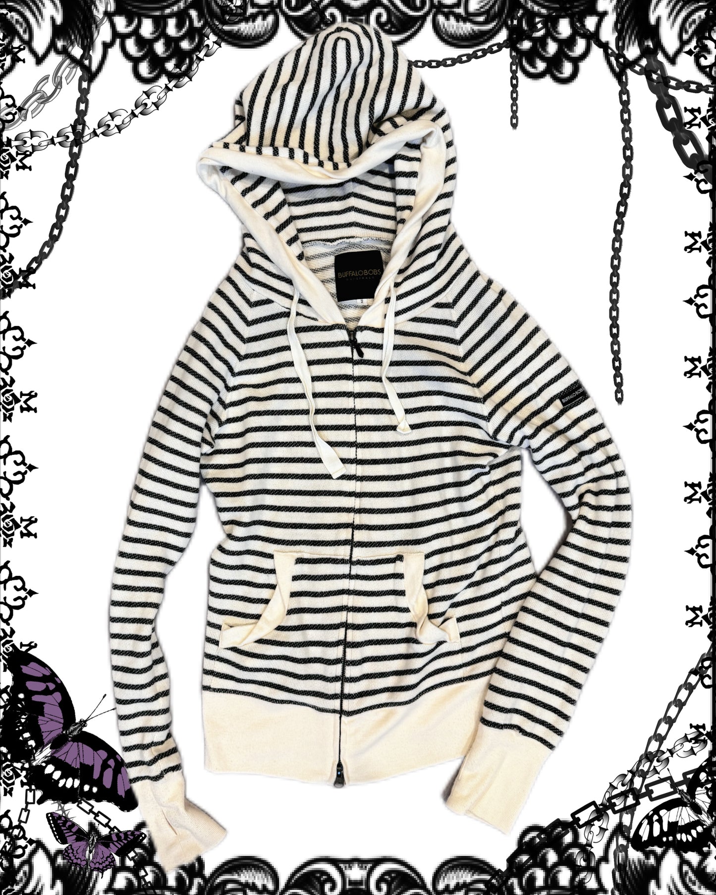 Buffalo Stripe Zip-Up Hoodie