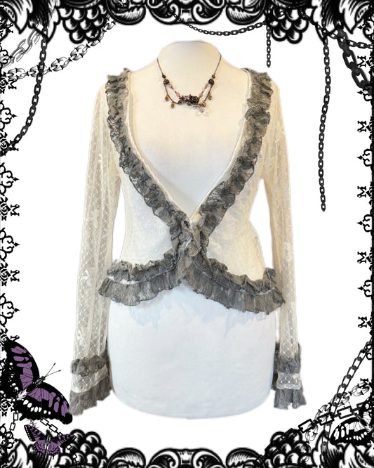 Gramm Mesh Ruffle Blouse