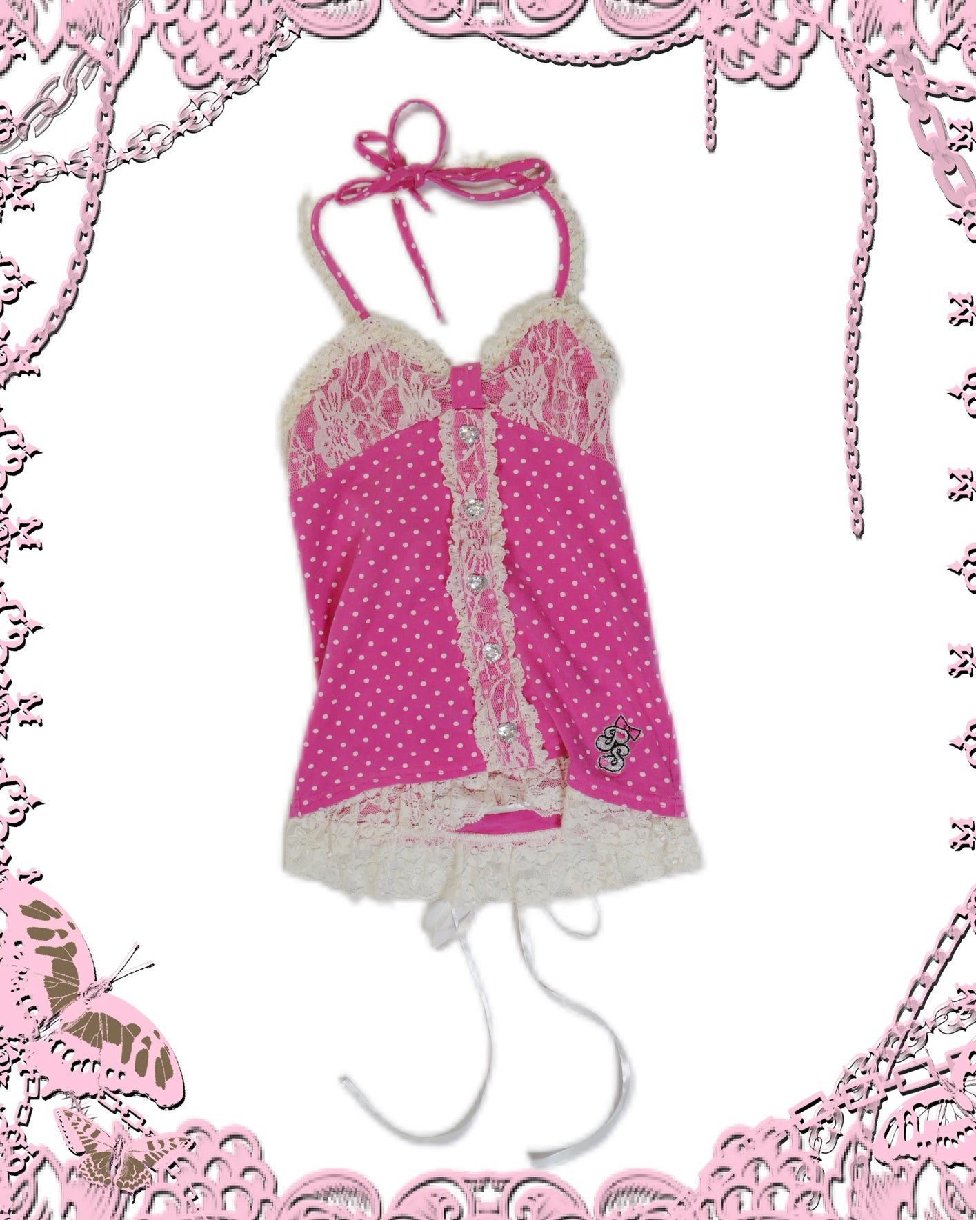 Prism Stone Pink Dots Halter Top