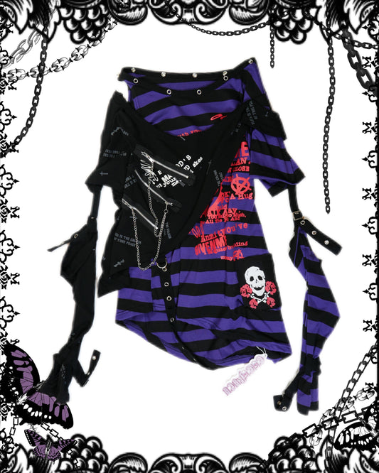 Addictrap Destructive 2-Layers Stripe Top
